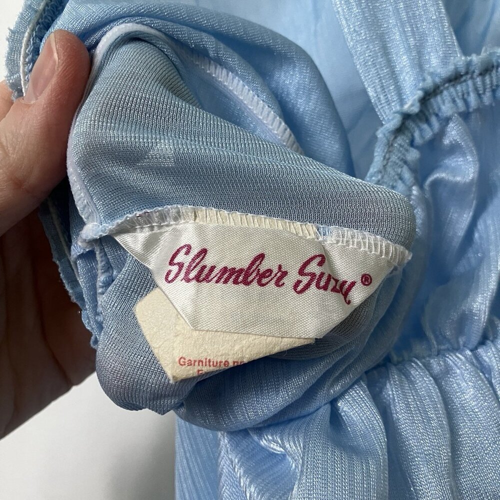 Vintage Slumber Suzy Slip Nightie Nightgown Blue 50s 60s Negligee Lingerie‎ - Picture 7 of 9